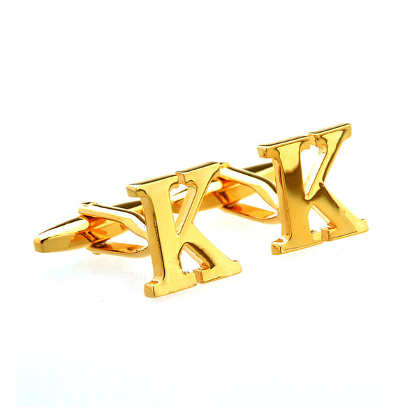 Number Letter Plain Colour Metal Cufflinks