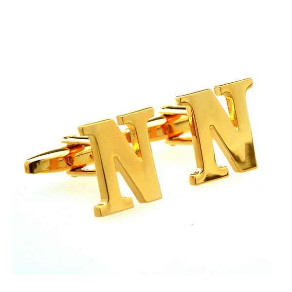 Number Letter Plain Colour Metal Cufflinks