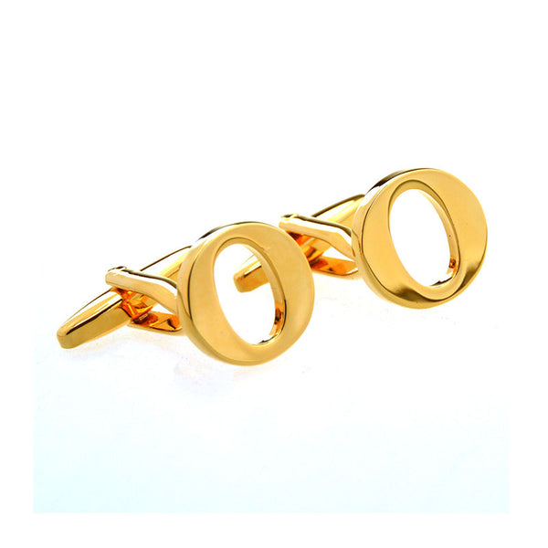Number Letter Plain Colour Metal Cufflinks