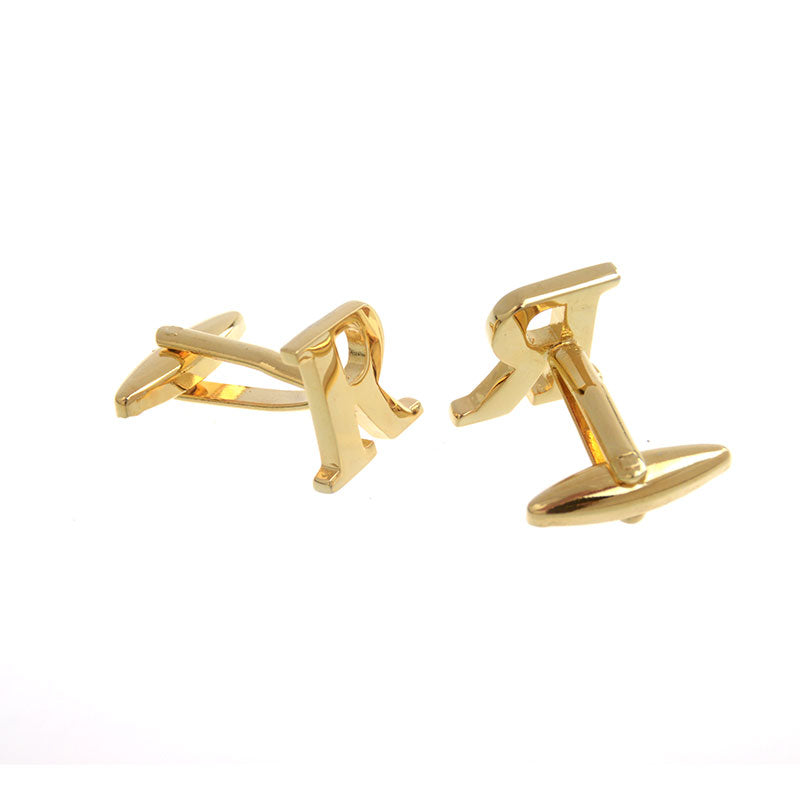 Number Letter Plain Colour Metal Cufflinks
