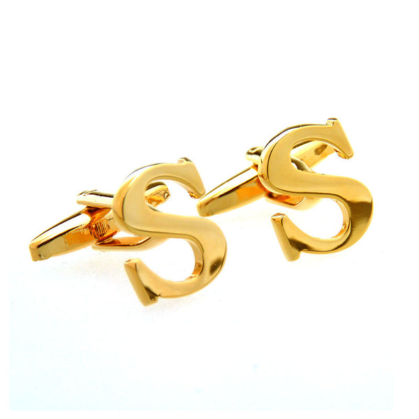 Number Letter Plain Colour Metal Cufflinks