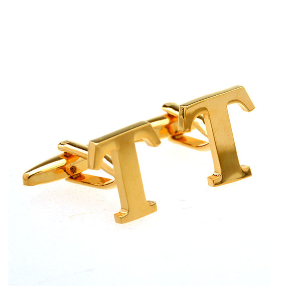 Number Letter Plain Colour Metal Cufflinks