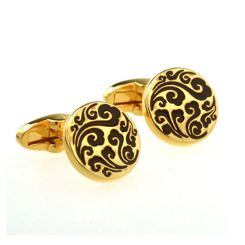 European & American Classical Enamel Dropping Glue Cufflinks