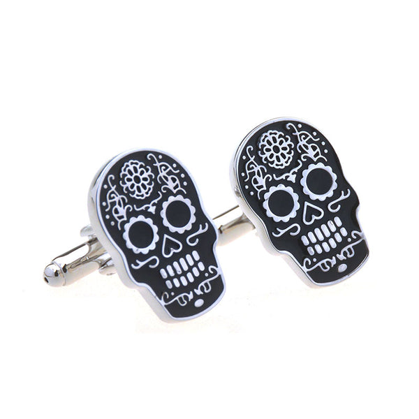 Interesting Skull Enamel Dropping Glue Cufflinks