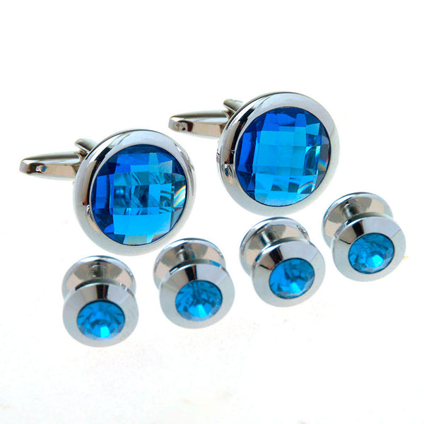 Cateye Glass Cufflinks And Collar Set