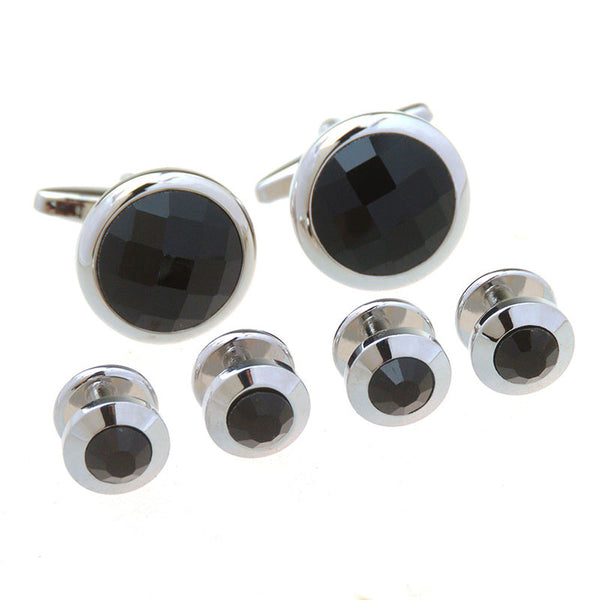 Cateye Glass Cufflinks And Collar Set