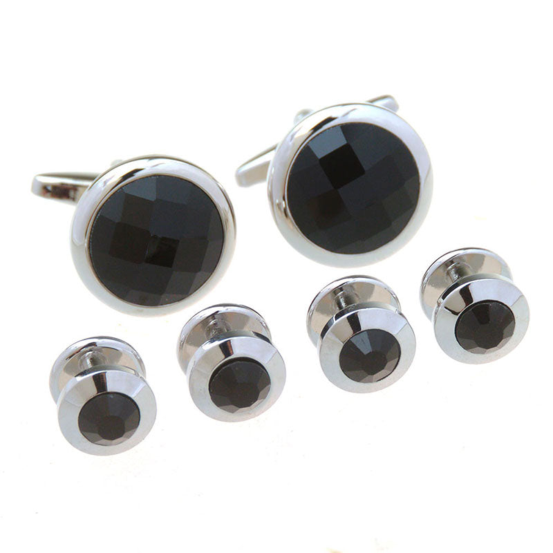 Cateye Glass Cufflinks And Collar Set