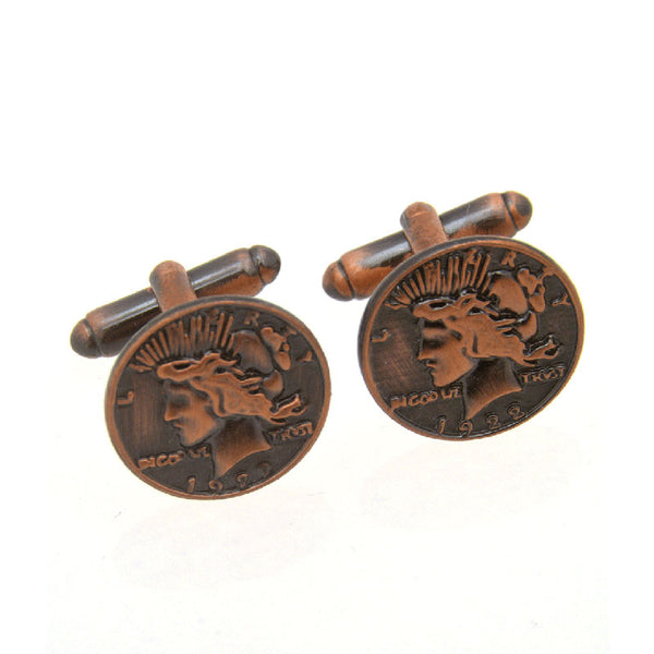 European & American Classical Plain Colour Metal Cufflinks