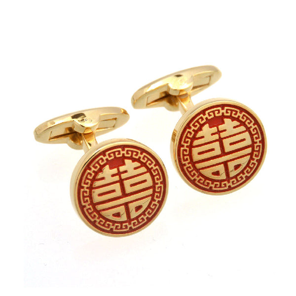 Festivals Wedding Reception Enamel Dropping Glue Cufflinks