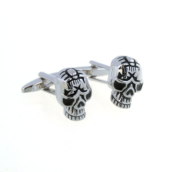 Interesting Skull Grease Baking Paint Cufflinks