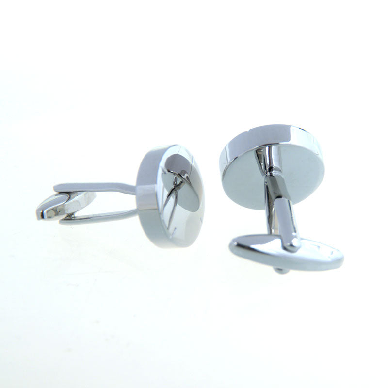 Laser Laser Chinese Knot Plain Colour Metal Cufflinks