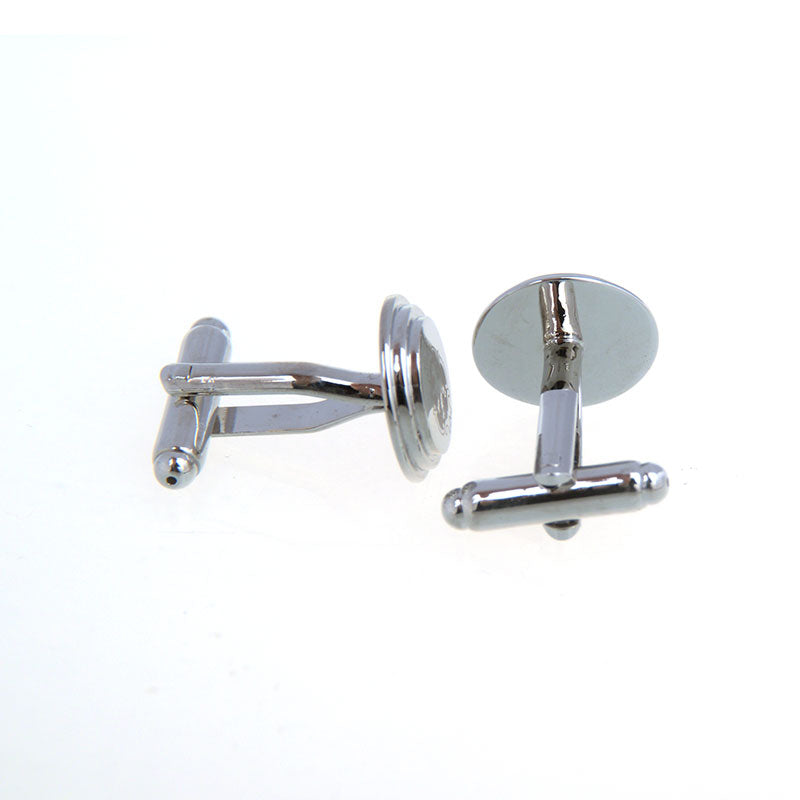 Laser Laser Chinese Knot Plain Colour Metal Cufflinks