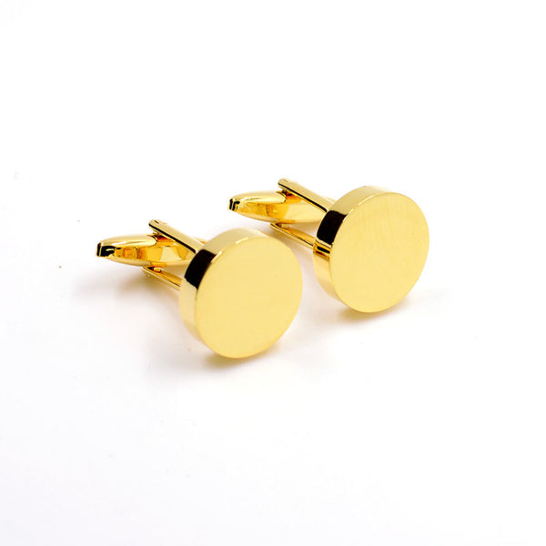 European & American Classical Plain Colour Metal Cufflinks