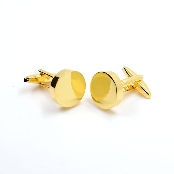 European & American Classical Plain Colour Metal Cufflinks