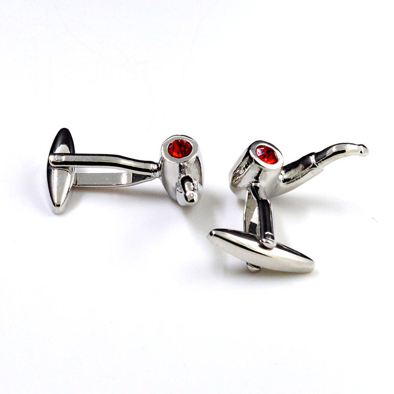 European & American Classical Crystal Zircon Cufflinks