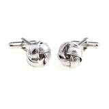 Laser Laser Chinese Knot Plain Colour Metal Cufflinks