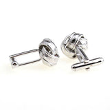 Laser Laser Chinese Knot Plain Colour Metal Cufflinks