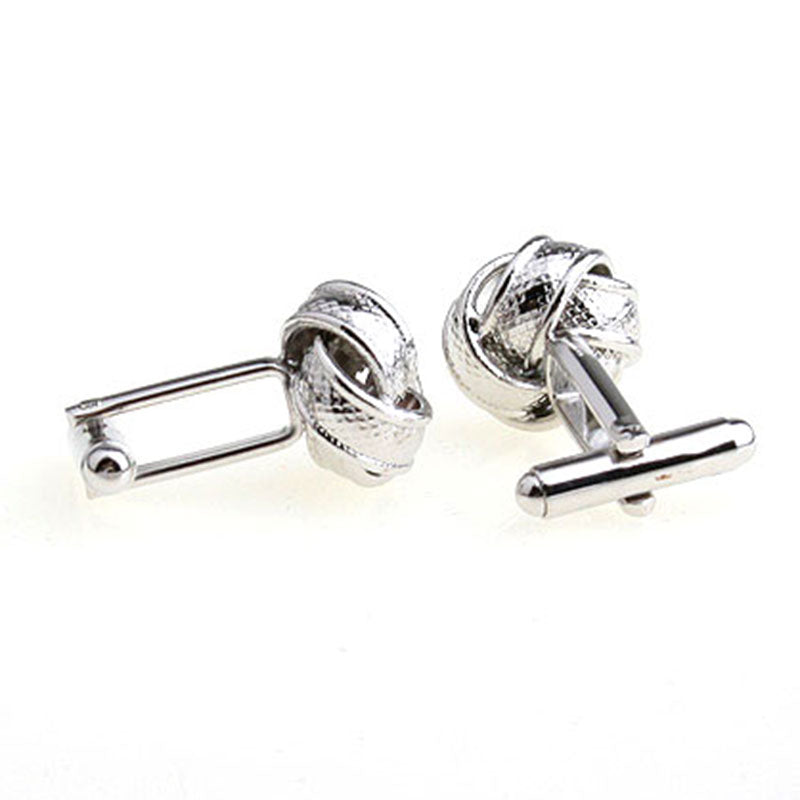 Laser Laser Chinese Knot Plain Colour Metal Cufflinks