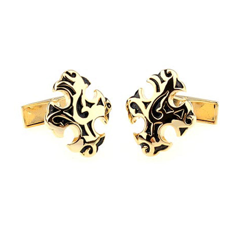 European & American Classical Enamel Dropping Glue Cufflinks