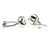 Laser Laser Chinese Knot Plain Colour Metal Cufflinks