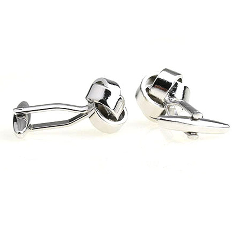 Laser Laser Chinese Knot Plain Colour Metal Cufflinks