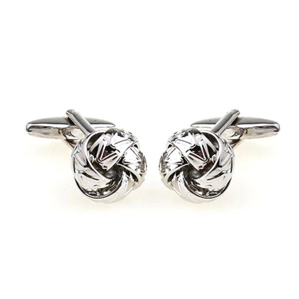 Laser Laser Chinese Knot Plain Colour Metal Cufflinks