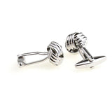 Laser Laser Chinese Knot Plain Colour Metal Cufflinks