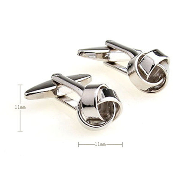 Laser Laser Chinese Knot Plain Colour Metal Cufflinks