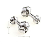Laser Laser Chinese Knot Plain Colour Metal Cufflinks
