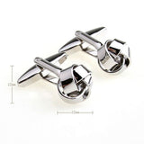 Laser Laser Chinese Knot Plain Colour Metal Cufflinks