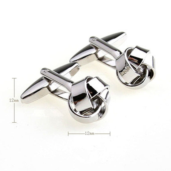 Laser Laser Chinese Knot Plain Colour Metal Cufflinks