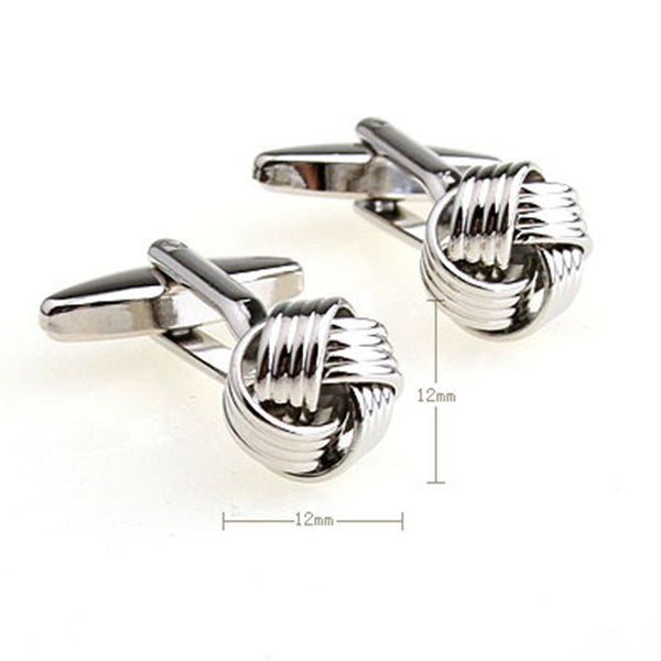 Laser Laser Chinese Knot Plain Colour Metal Cufflinks