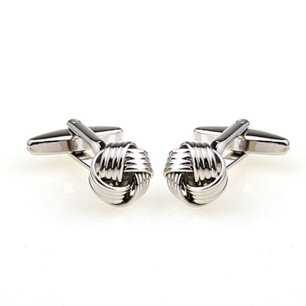 Laser Laser Chinese Knot Plain Colour Metal Cufflinks