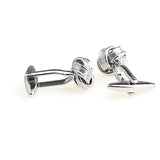 Laser Laser Chinese Knot Plain Colour Metal Cufflinks