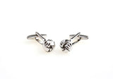 Laser Laser Chinese Knot Plain Colour Metal Cufflinks