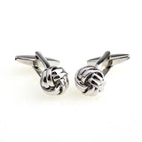 Laser Laser Chinese Knot Plain Colour Metal Cufflinks
