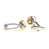 Laser Laser Chinese Knot Plain Colour Metal Cufflinks