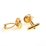 Laser Laser Chinese Knot Plain Colour Metal Cufflinks
