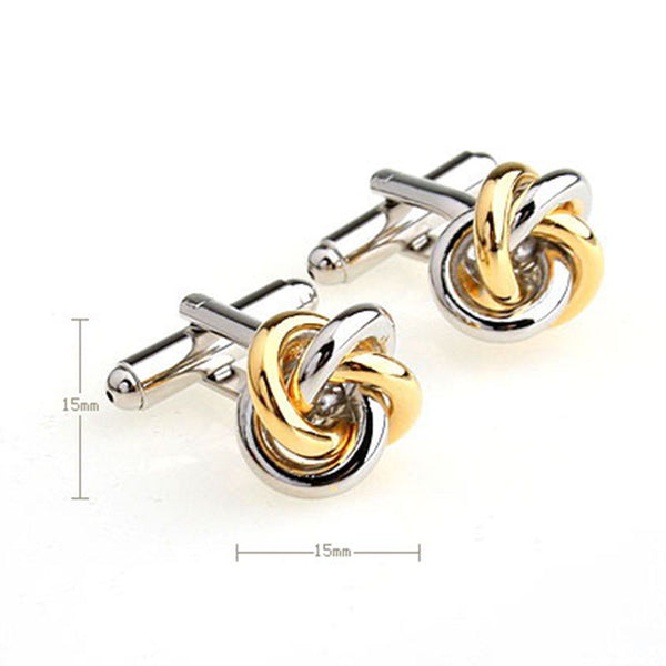Laser Laser Chinese Knot Plain Colour Metal Cufflinks
