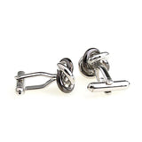 Laser Laser Chinese Knot Plain Colour Metal Cufflinks