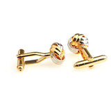 Laser Laser Chinese Knot Plain Colour Metal Cufflinks
