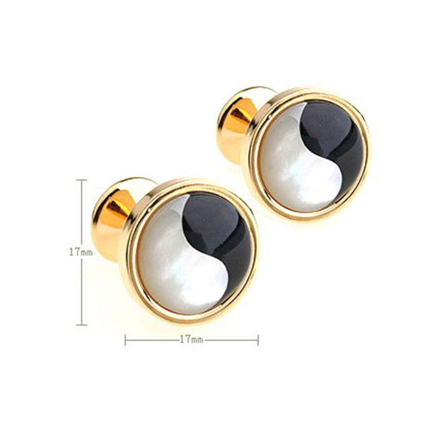 European & American Classical Shells Agate Cufflinks