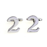 Number Letter Plain Colour Metal Cufflinks
