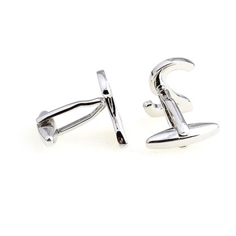 Number Letter Plain Colour Metal Cufflinks