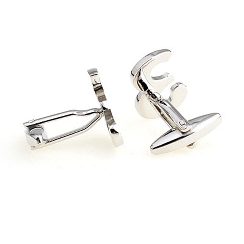 Number Letter Plain Colour Metal Cufflinks