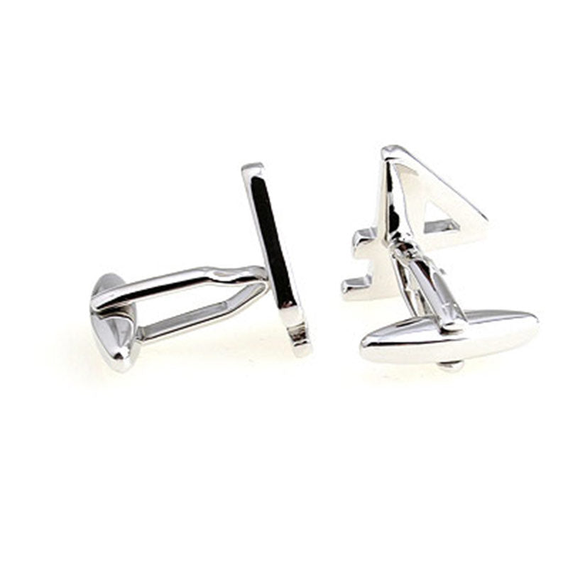 Number Letter Plain Colour Metal Cufflinks