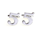 Number Letter Plain Colour Metal Cufflinks