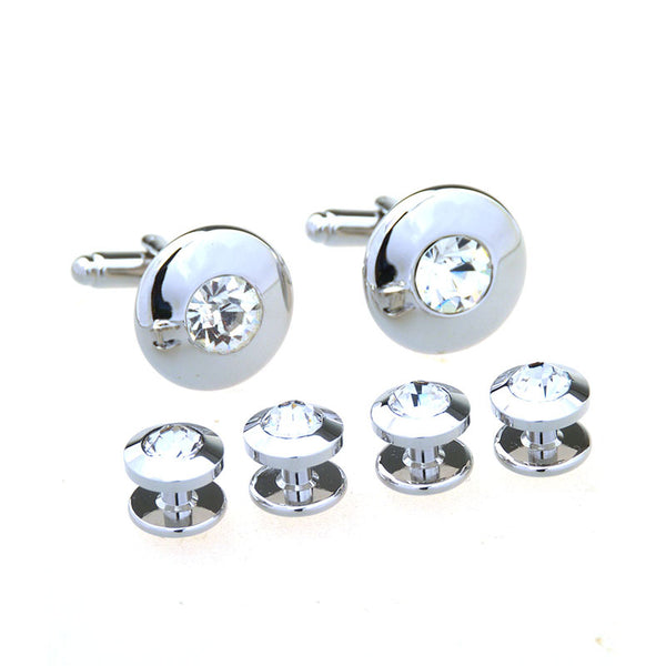 Crystal Zircon Cufflinks And Collar Set