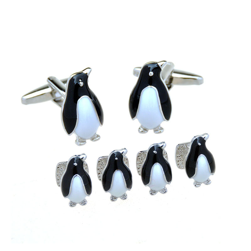 Animals Plants Enamel Dropping Glue Cufflinks And Collar Set