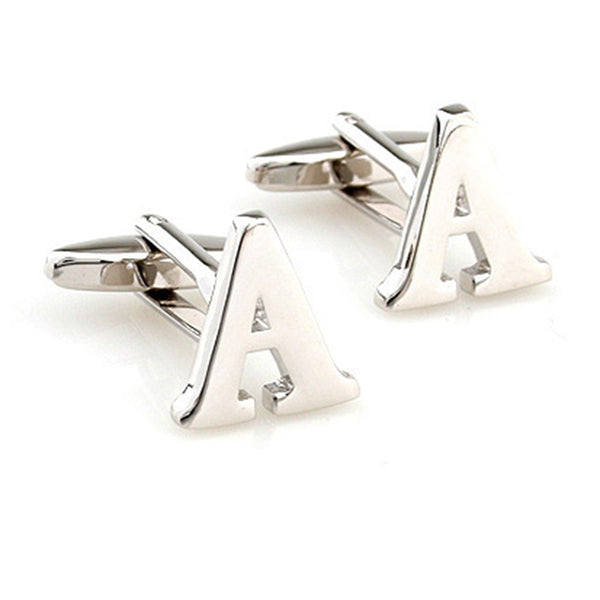 Number Letter Plain Colour Metal Cufflinks